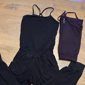 Two Ripple Jumpsuits (black and plum)